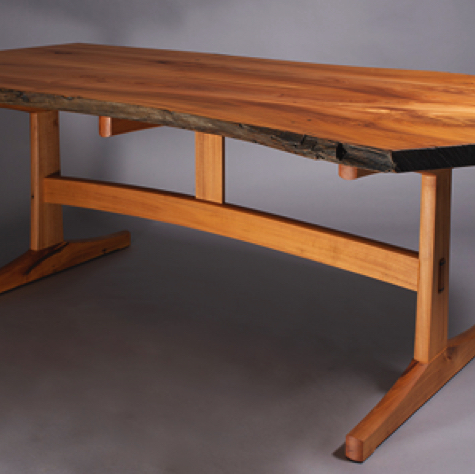 Madrone Table: edge view from above. Madrone Table: edge view from above.